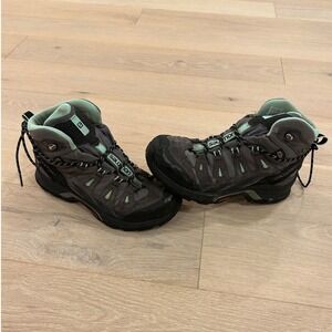 Salomon X Ultra Mid 2 GTX Hiking Boots Grey Mint Green 380689 Mens 7.5 Womens 9